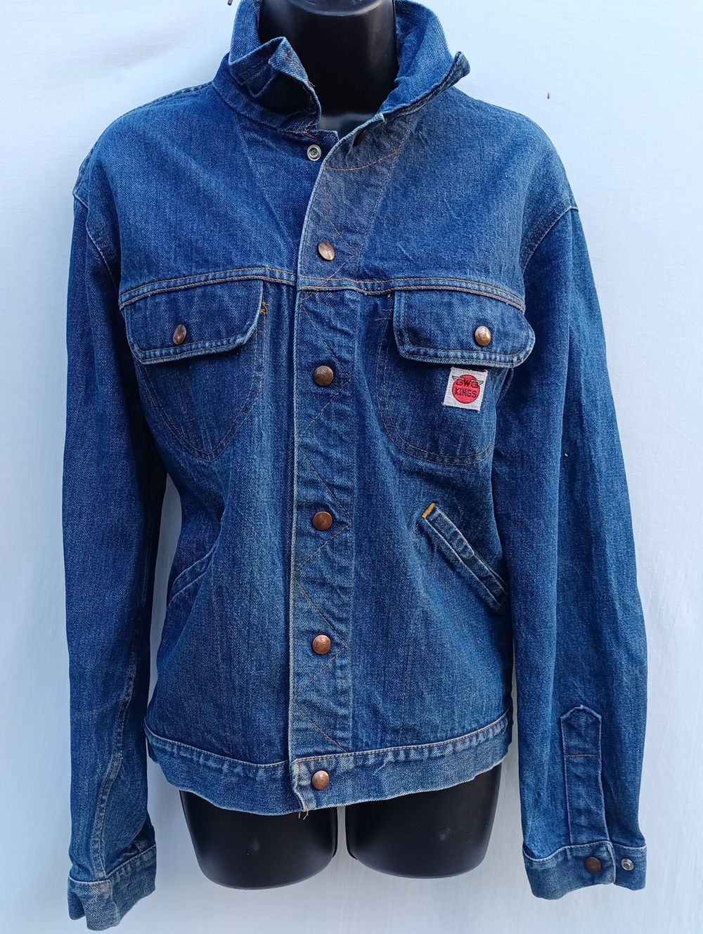 Vintage 70s GWG KINGS Denim Trucker Jacket - Size 44 - Union Made in Canada
